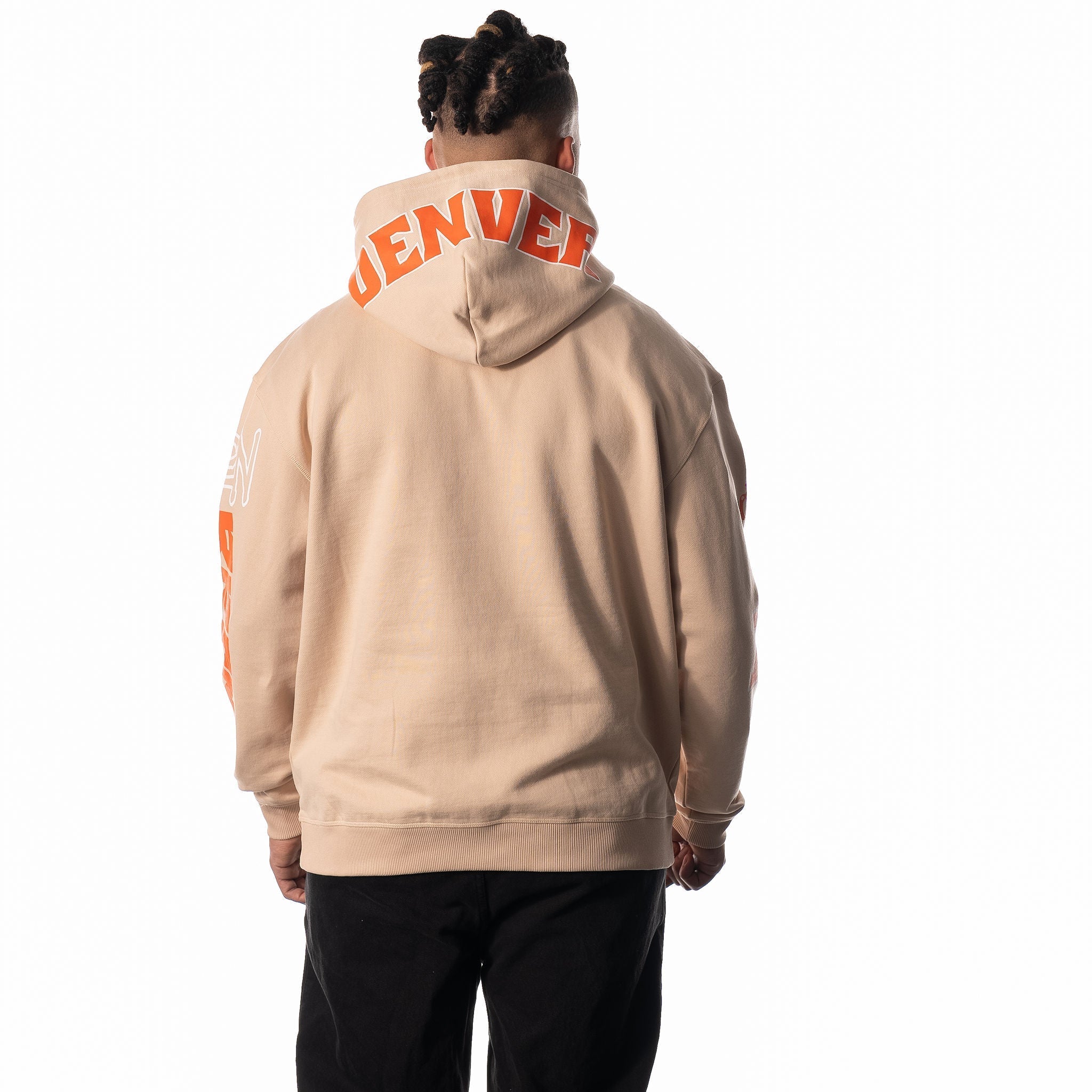 Broncos Unisex Heavy Block Graphic Hoodie - Cream - Image 3