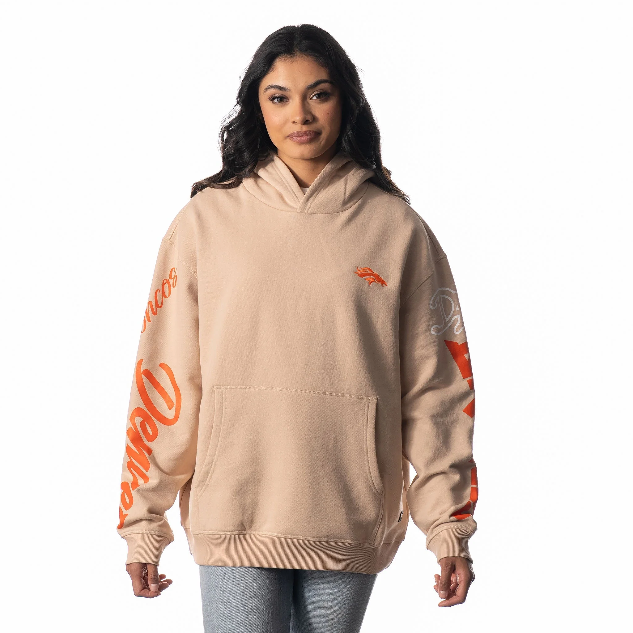 Broncos Unisex Heavy Block Graphic Hoodie - Cream - Image 5