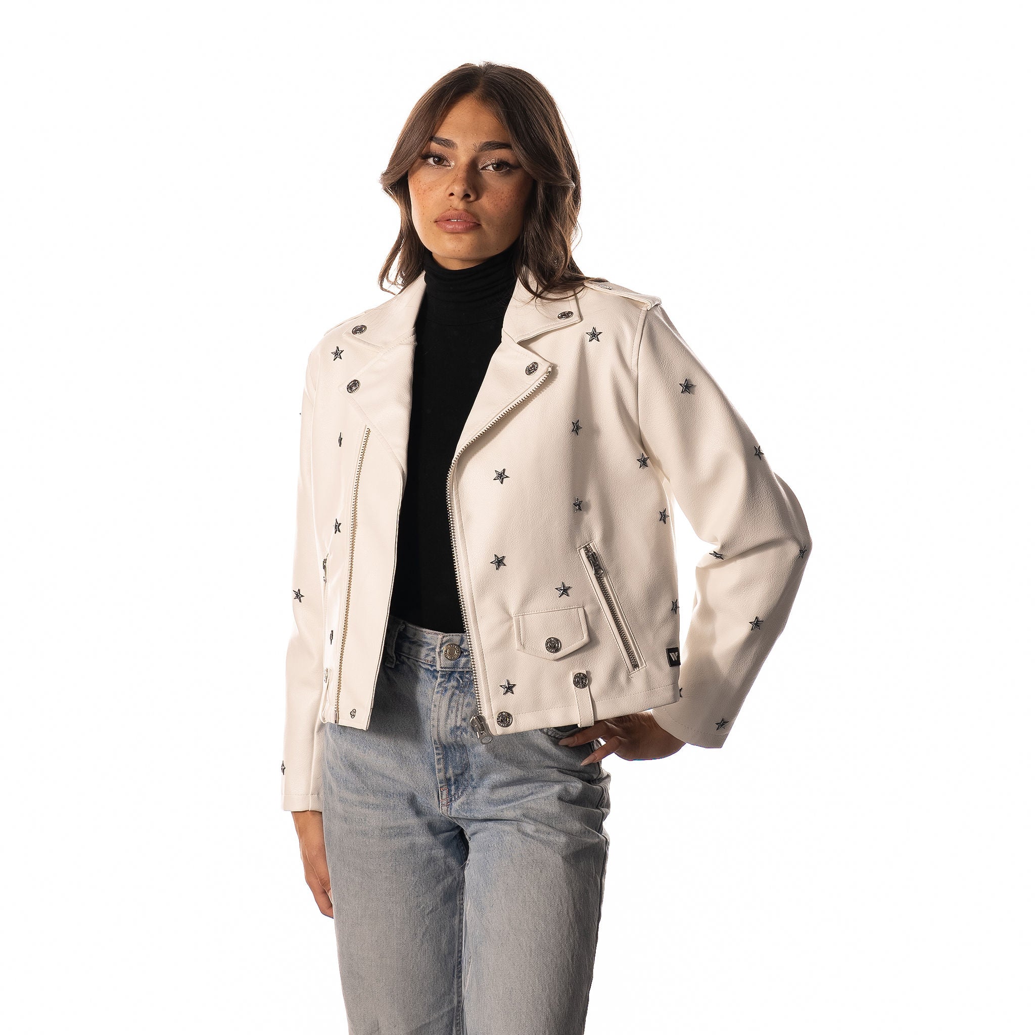 Dallas Cowboys Star Studded Leather Jacket - White - Image 4