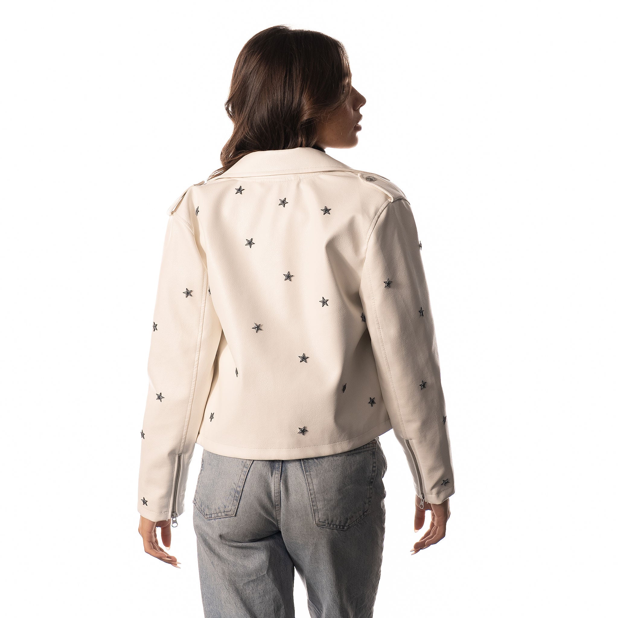 Dallas Cowboys Star Studded Leather Jacket - White - Image 5