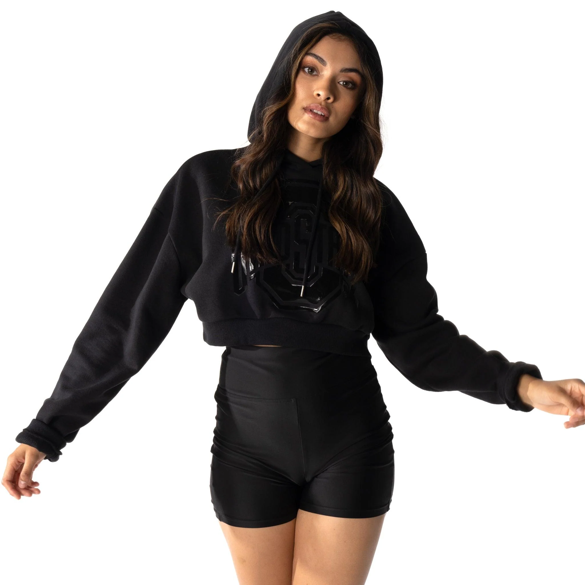 Ohio State Buckeyes Crop Silicone Print Hoodie - Image 4