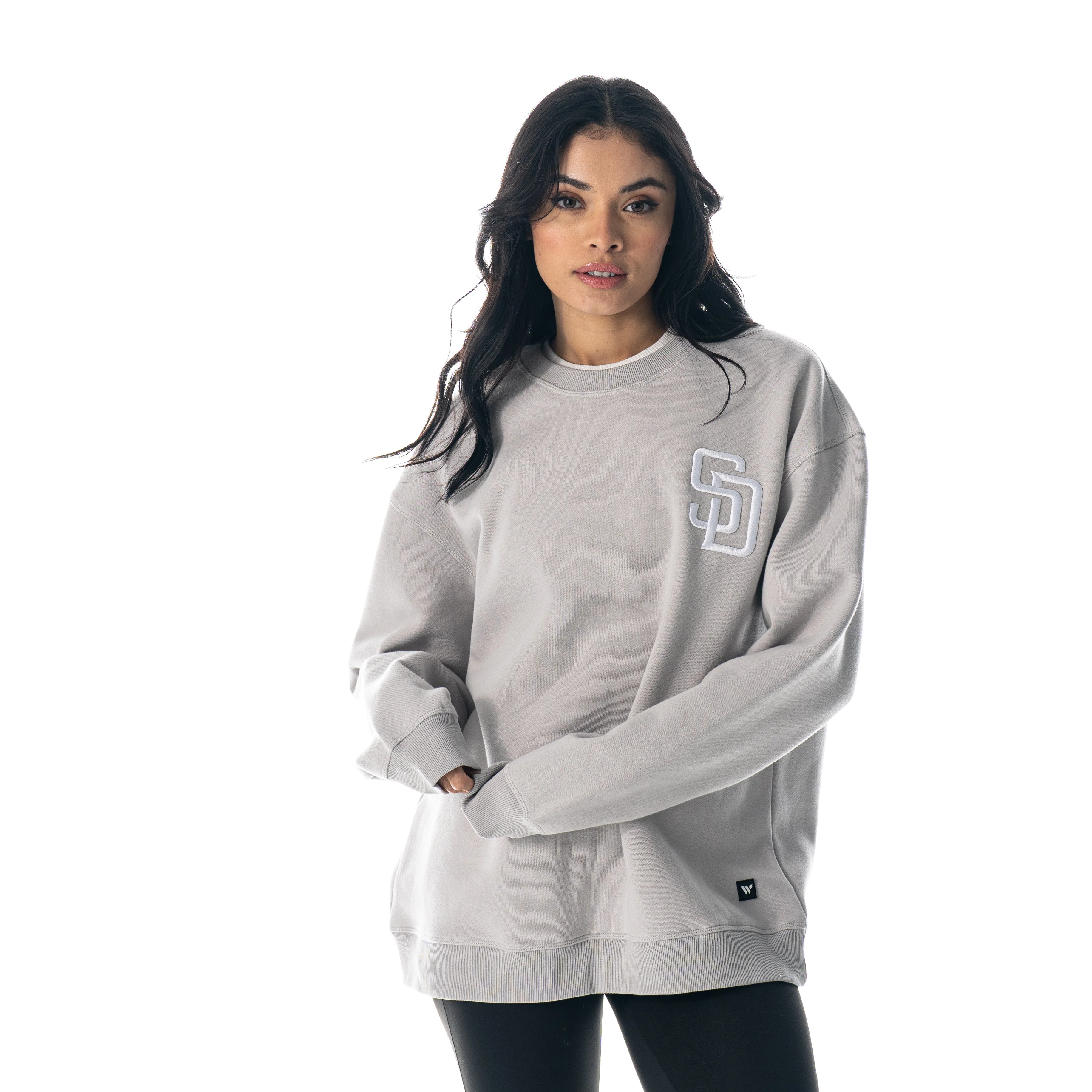San Diego Padres Puff Print Crew Fleece - Off-White - Image 4
