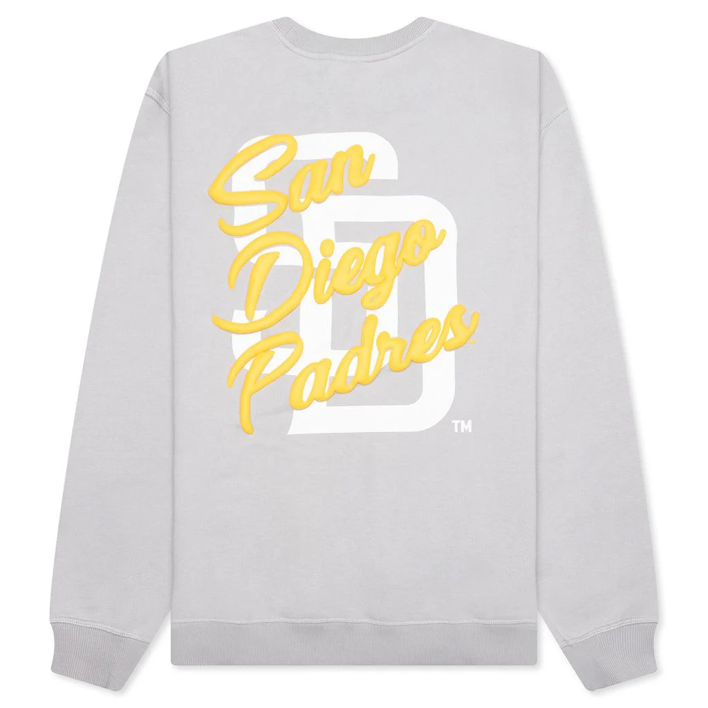 San Diego Padres Puff Print Crew Fleece - Off-White - Image 7