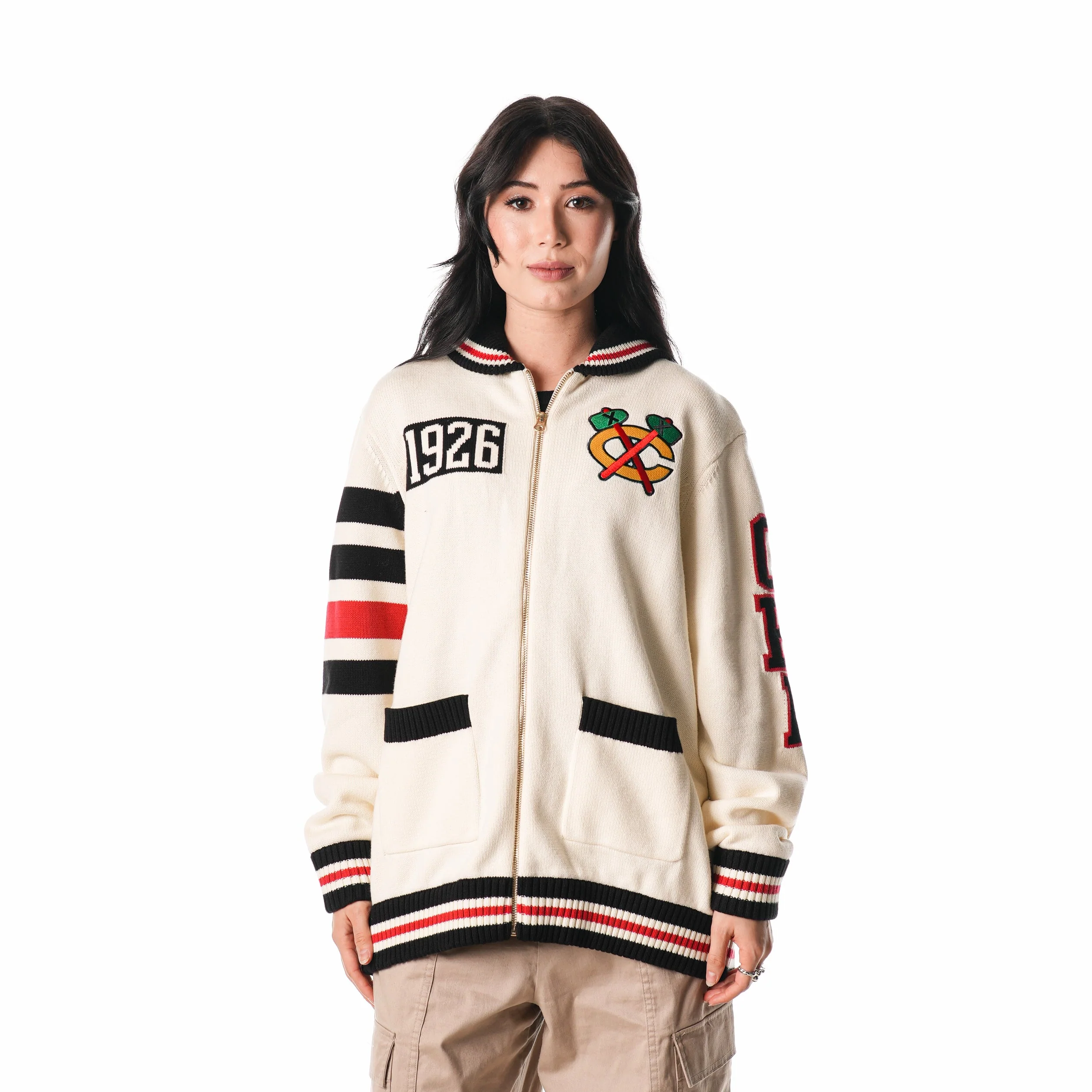 Chicago Blackhawks Jacquard Sweater - Cream - Image 4