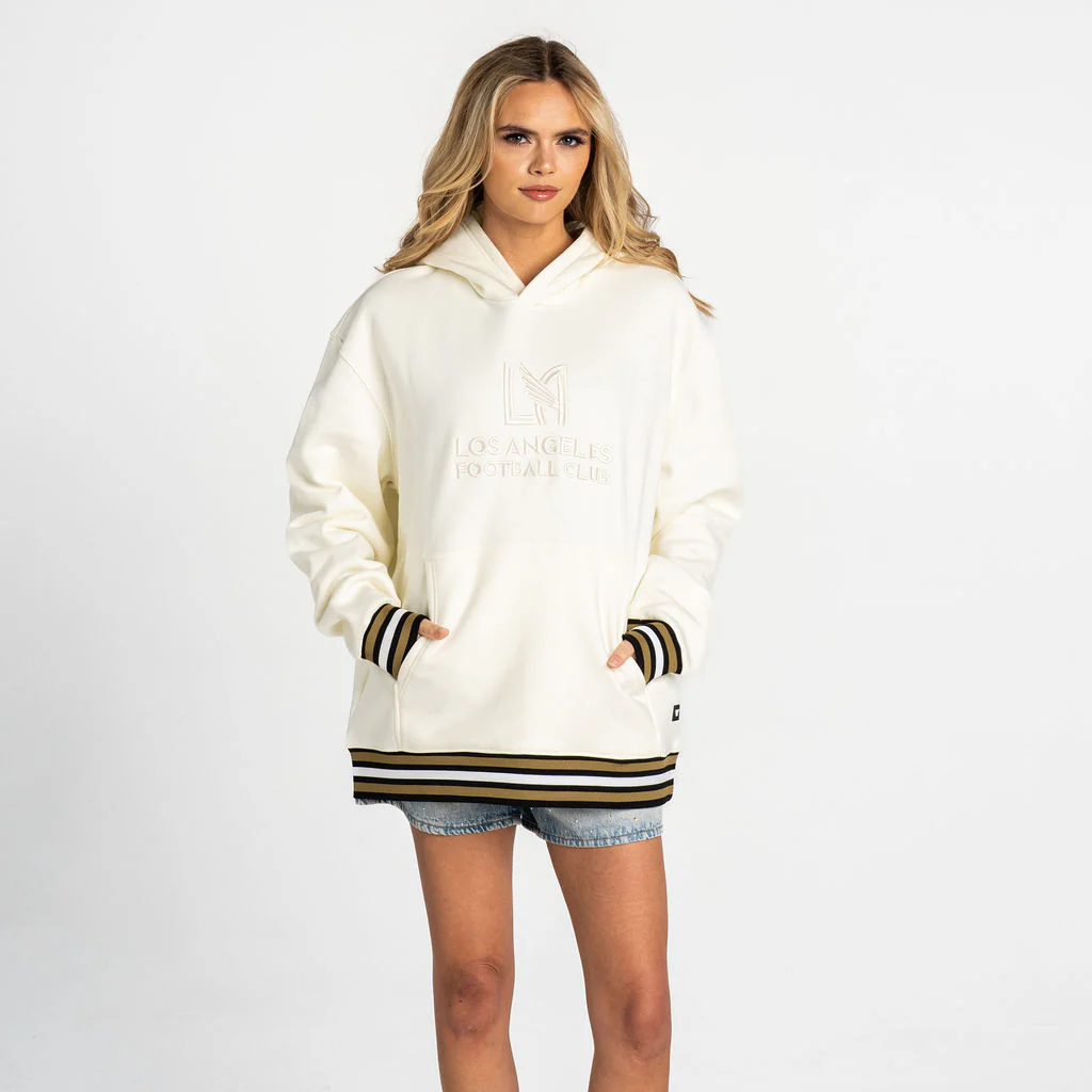 Los Angeles FC Embroidered Ribbed Hoodie - Black - Image 3