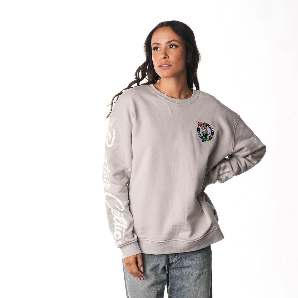 Boston Celtics Graphic Crew Fleece - Grey - Image 3