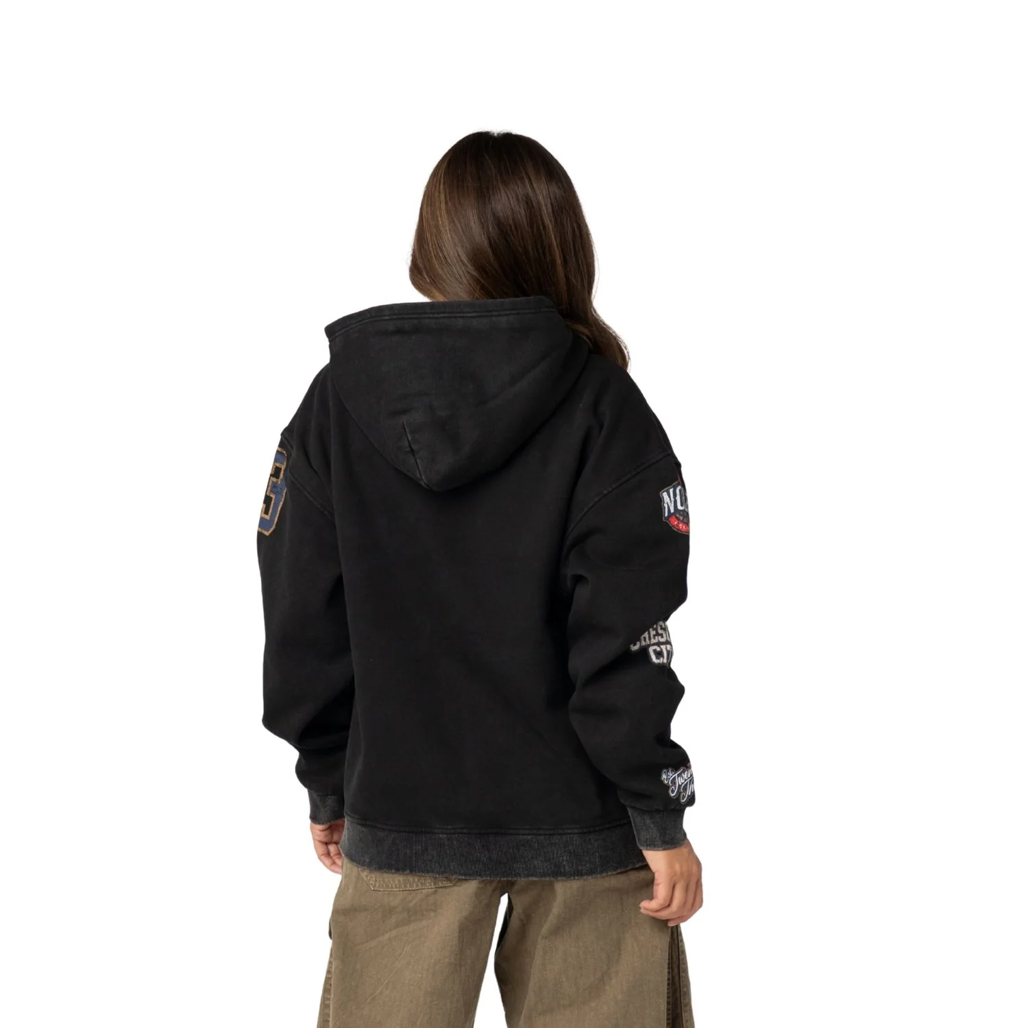 New Orleans Pelicans Unisex Logo Sleeve Full Zip Hoodie - Black - Image 3