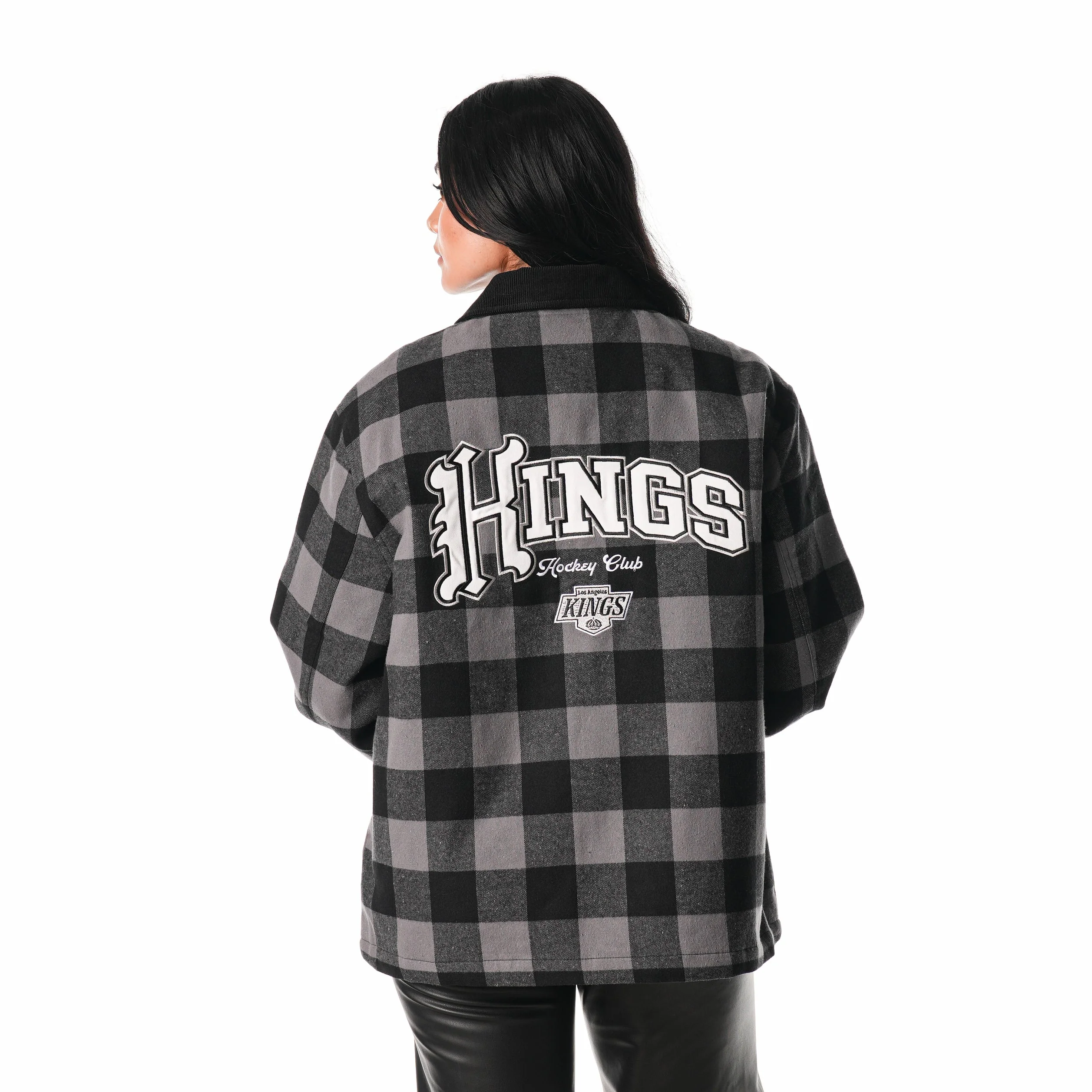 Los Angeles Kings Flannel Zip Front Jacket - Black - Image 4