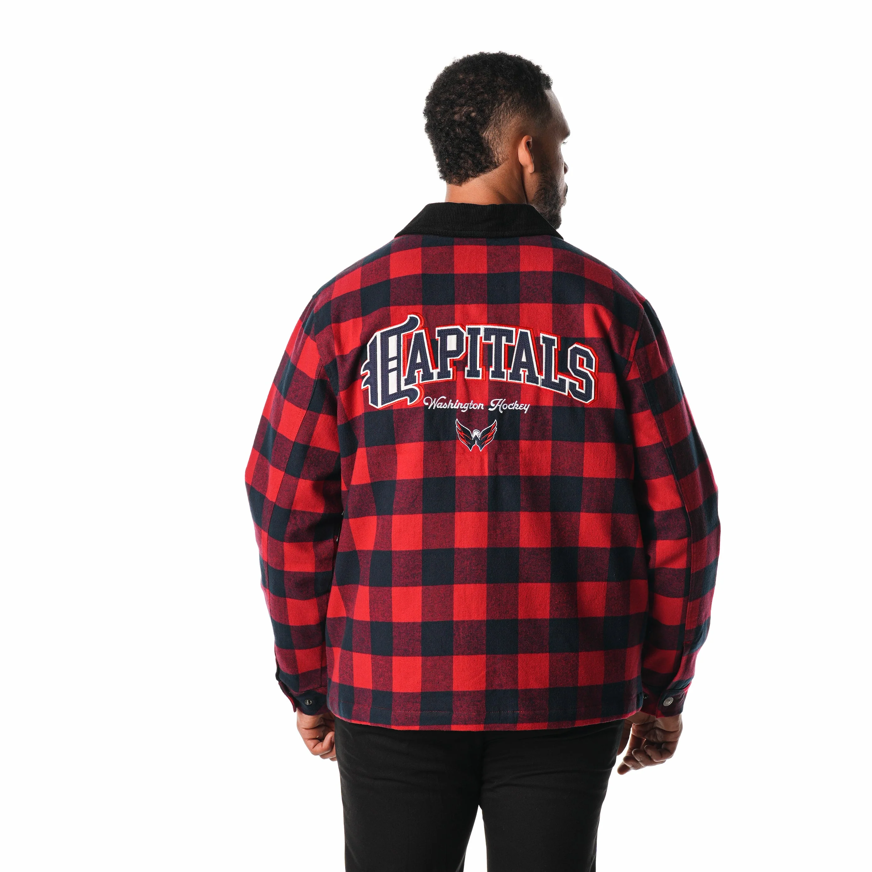 Washington Capitals Flannel Zip Front Jacket - Navy/Red - Image 3