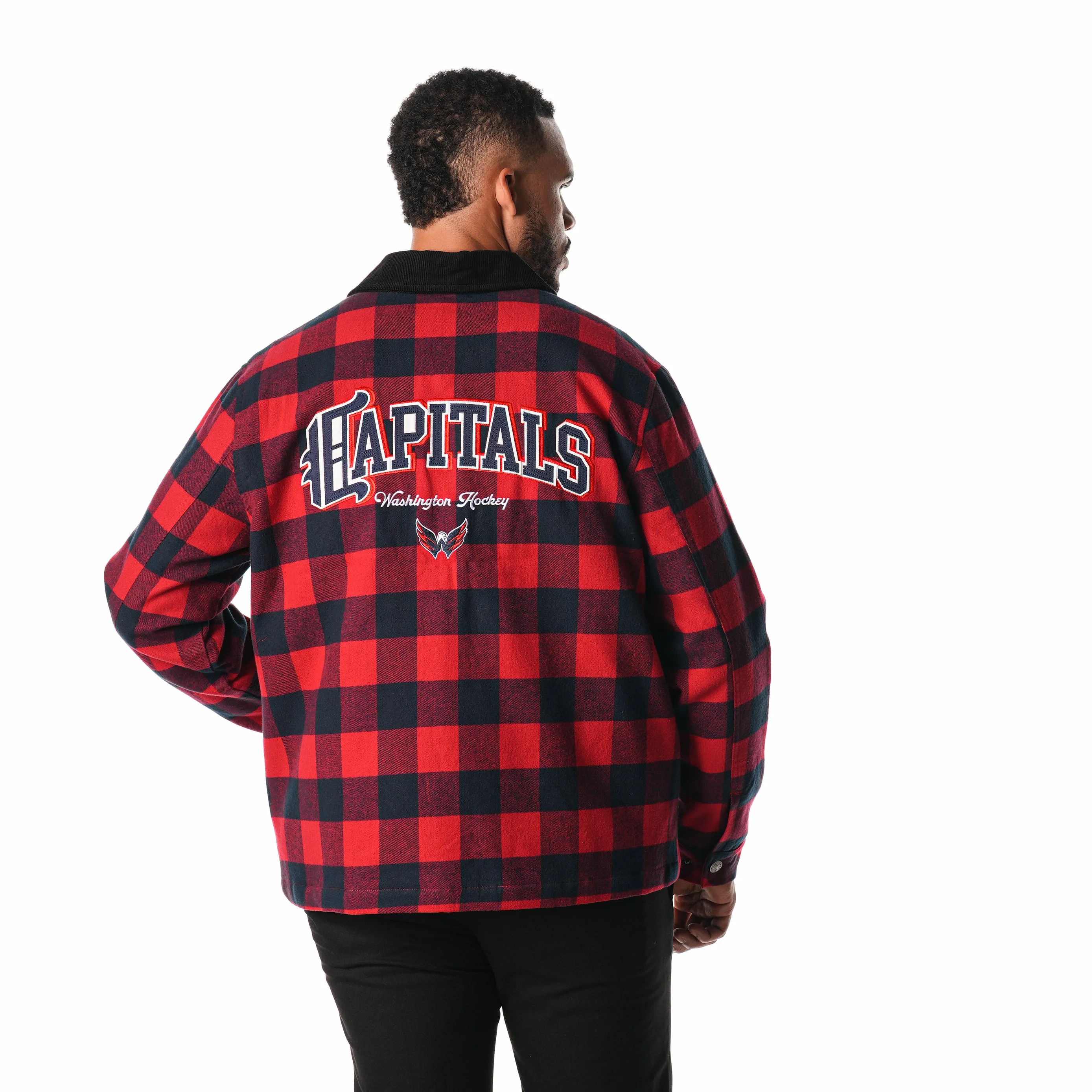 Washington Capitals Flannel Zip Front Jacket - Navy/Red - Image 4
