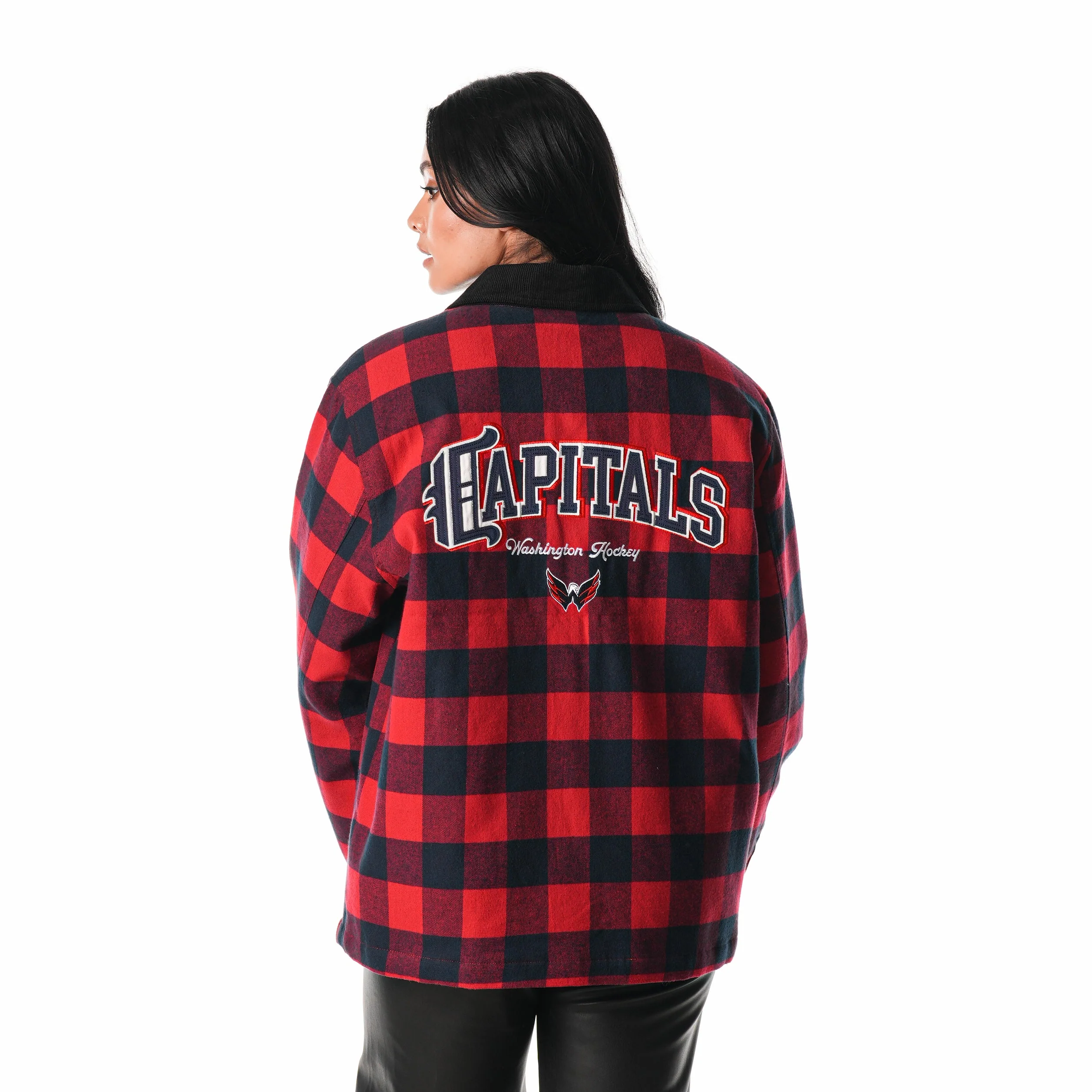 Washington Capitals Flannel Zip Front Jacket - Navy/Red - Image 7