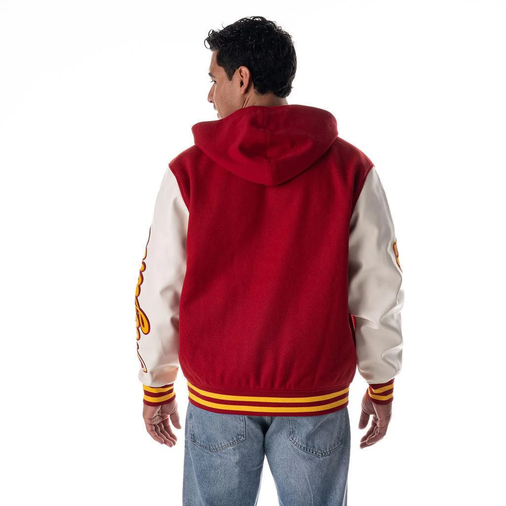 USC Unisex Hooded Varsity Jacket – Cardinal - Image 3