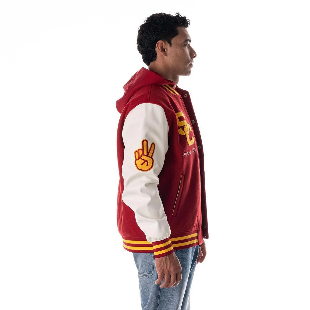USC Unisex Hooded Varsity Jacket – Cardinal - Image 4
