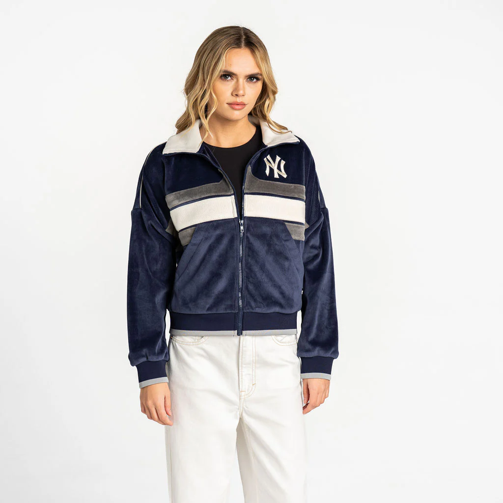 New York Yankees Women’s Cropped Corduroy Jacket - Navy - Image 3